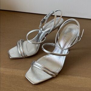 SCHUTZ NEW Women's Nylla Silver Strappy Sandals